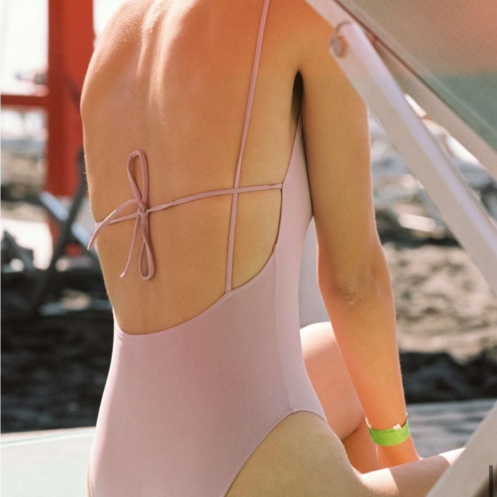Lido Lido Italian One Piece Swimsuit - S Rose V Neck